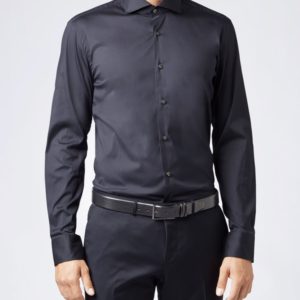 Hugo Boss Camicia Uomo In Cotone/Elastan Slim Fit Tinta Unita Prezzo Affare