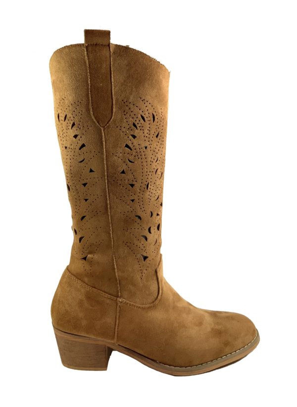 Stivale Donna Estivo 89959 In Camoscio Traforato Casual