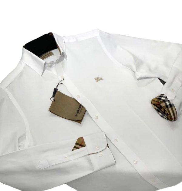 Burberry London Camicia Uomo Casual / Elegante in Cotone Piquè Classic Fit