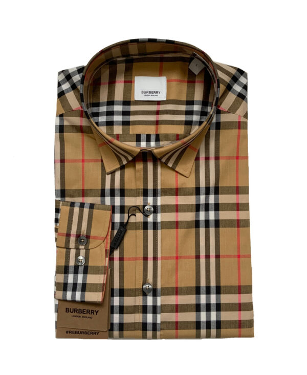 Burberry London 8001236 Camicia Uomo in Cotone Pattern a Quadri Prezzo Affare