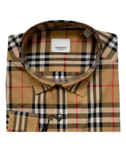 Burberry London 8001236 Camicia Uomo in Cotone Pattern a Quadri Prezzo Affare