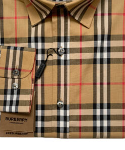 Burberry London 8001236 Camicia Uomo in Cotone Pattern a Quadri Prezzo Affare