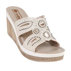 Inblu AS000026 Sandali Donna Casual Elegante Con Strass e Zeppa Comoda Cm 8