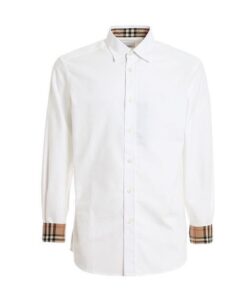 Burberry 8008703 1003 Camicia Uomo in Cotone Stretch Logo in Tinta Prezzo Affare