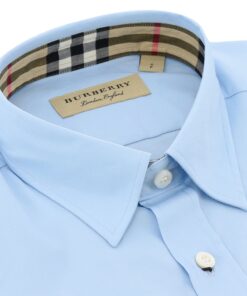 Burberry London 8008704 Camicia Uomo Cotone Stretch Logo in Tinta Prezzo Affare