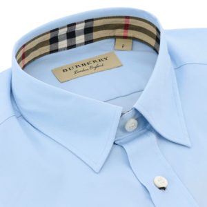 Burberry London 8008704 Camicia Uomo Cotone Stretch Logo in Tinta Prezzo Affare