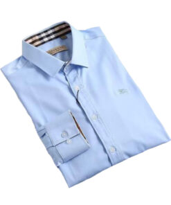 Burberry London 8008704 Camicia Uomo Cotone Stretch Logo in Tinta Prezzo Affare
