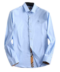 Burberry London 8008704 Camicia Uomo Cotone Stretch Logo in Tinta Prezzo Affare