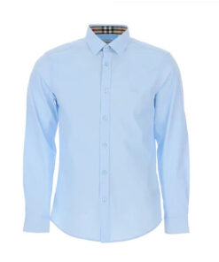 Burberry London 8008704 Camicia Uomo Cotone Stretch Logo in Tinta Prezzo Affare