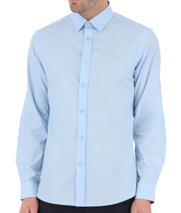 Burberry London 8008704 Camicia Uomo Cotone Stretch Logo in Tinta Prezzo Affare