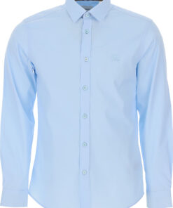 Burberry London 8008704 Camicia Uomo Cotone Stretch Logo in Tinta Prezzo Affare