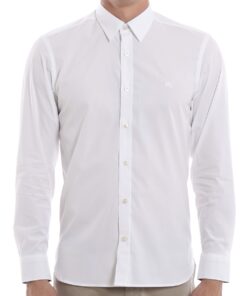 Burberry 8008703 1003 Camicia Uomo in Cotone Stretch Logo in Tinta Prezzo Affare