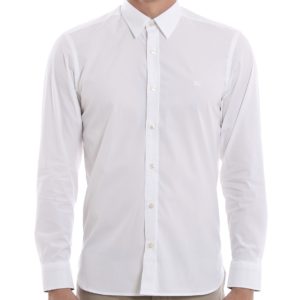 Burberry 8008703 1003 Camicia Uomo in Cotone Stretch Logo in Tinta Prezzo Affare