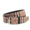 Burberry London 74I-3EJ067 Cintura Uomo In Vera Pelle e Tela Check Vintage Made in Italy Prezzo Affare