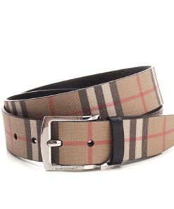 Burberry London 74I-3EJ067 Cintura Uomo In Vera Pelle e Tela Check Vintage Made in Italy Prezzo Affare