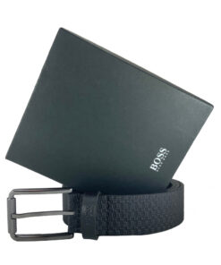 Hugo Boss Cintura Uomo In Pelle Gommata Stampa HB Prezzo Affare