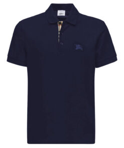 Burberry London Polo Uomo In Cotone Oxford Manica Corta Regular Fit Logo in Tinta Prezzo Affare