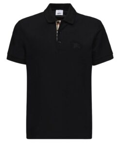 Burberry London Polo Uomo In Cotone Oxford Manica Corta Regular Fit Logo in Tinta Prezzo Affare