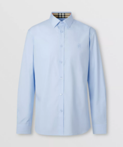 Burberry London Camicia Uomo In Popeline Di Cotone Logo TB Regular Fit Prezzo Affare