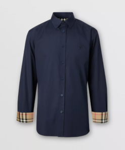 Burberry London Camicia Uomo In Popeline Di Cotone Logo TB Regular Fit Prezzo Affare