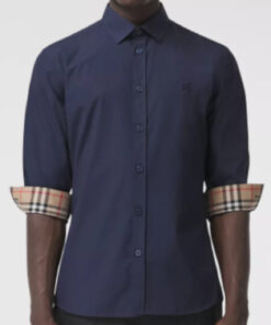 Burberry London Camicia Uomo In Popeline Di Cotone Logo TB Regular Fit Prezzo Affare