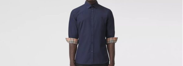 Burberry London Camicia Uomo In Popeline Di Cotone Logo TB Regular Fit Prezzo Affare