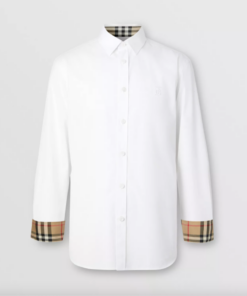 Burberry London Camicia Uomo In Popeline Di Cotone Logo TB Regular Fit Prezzo Affare