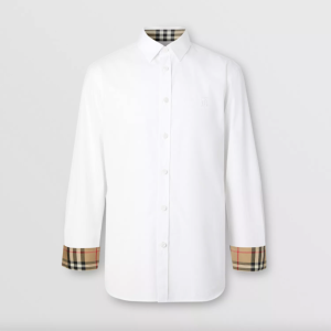 Burberry London Camicia Uomo In Popeline Di Cotone Logo TB Regular Fit Prezzo Affare