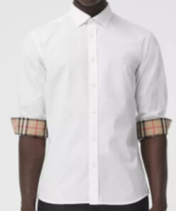 Burberry London Camicia Uomo In Popeline Di Cotone Logo TB Regular Fit Prezzo Affare