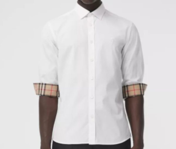 Burberry London Camicia Uomo In Popeline Di Cotone Logo TB Regular Fit Prezzo Affare