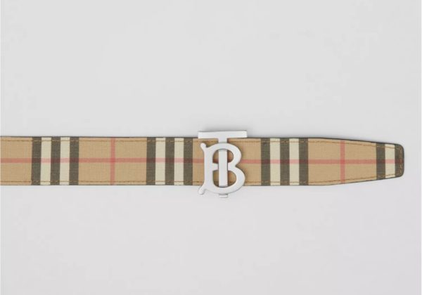 Burberry 80527791 Cintura Uomo Reversibile Con Motivo Vintage Check e Monogramma Prezzo Affare