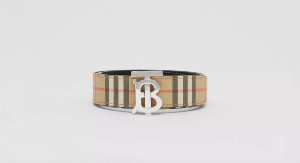 Burberry 80527791 Cintura Uomo Reversibile Con Motivo Vintage Check e Monogramma Prezzo Affare