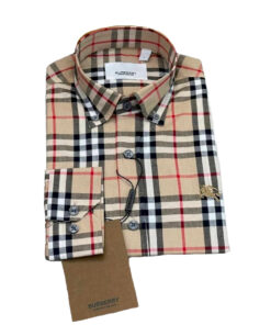 Burberry London Camicia Uomo Button Down in Cotone Pattern a Quadri Prezzo Affare