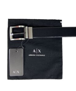 Armani Exchange 1921 Cintura Uomo 100% Authentic Reversibile Vera Pelle Prezzo Affare