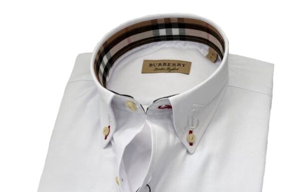 Burberry London Camicia Uomo Button Down Logo TB Sul Colletto Special Price