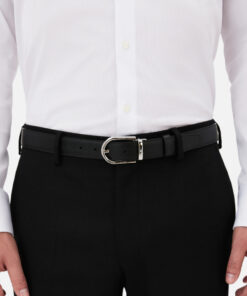 Montblanc MB114412 Cintura Uomo Reversibile in Pelle Fibbia Acciaio Special Price