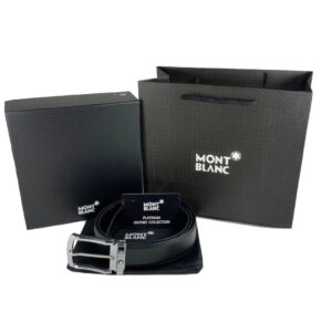 Montblanc 011033 Cintura Uomo Classica In Pelle Fibbia Acciaio Special Price