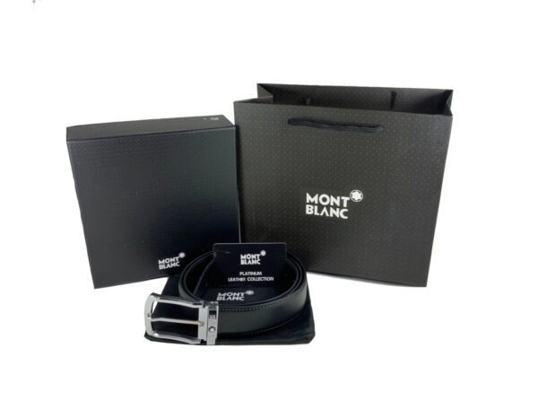 Montblanc 011033 Cintura Uomo Classica In Pelle Fibbia Acciaio Special Price