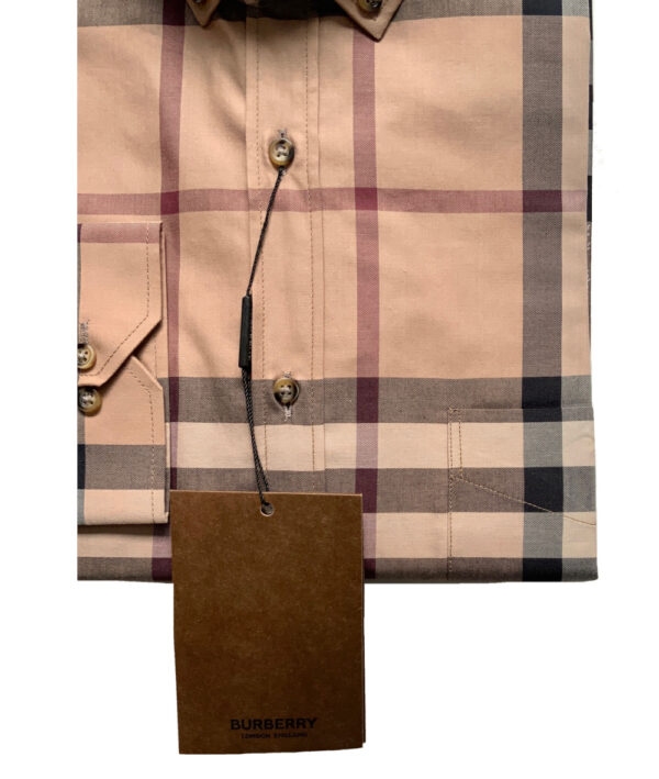 Burberry 8001007 Camicia Uomo Button Down Cotone Pattern Quadri Special Price