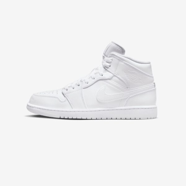 Nike Air Jordan 1 Mid Triple White 554724 136 Scarpe Sneakers Uomo Special Price