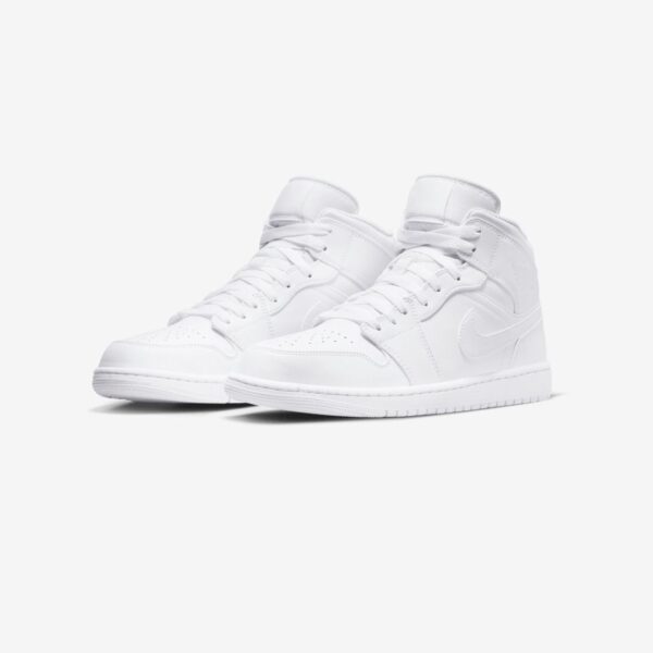 Nike Air Jordan 1 Mid Triple White 554724 136 Scarpe Sneakers Uomo Special Price