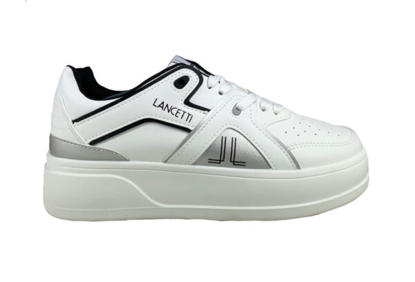 Lancetti 08 Scarpe Sneakers Donna In Ecopelle Con Zeppa Cm 5 Special Price