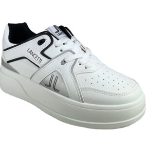 Lancetti 08 Scarpe Sneakers Donna In Ecopelle Con Zeppa Cm 5 Special Price