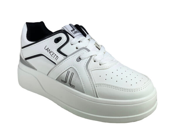 Lancetti 08 Scarpe Sneakers Donna In Ecopelle Con Zeppa Cm 5 Special Price