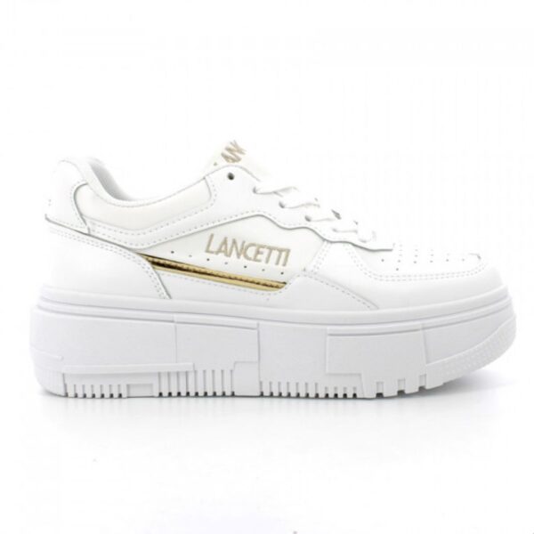 Lancetti 04 Scarpe Sneakers Donna In Ecopelle Con Zeppa Cm 5 Special Price