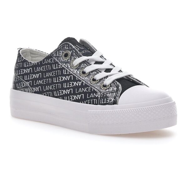 Lancetti 122 Scarpe Sneakers Donna In Tela Con Zeppa Cm 3 Special Price