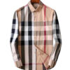 Burberry 40083851 Camicia Uomo Button Down in Twill di Cotone Con Motivo Check Special Price