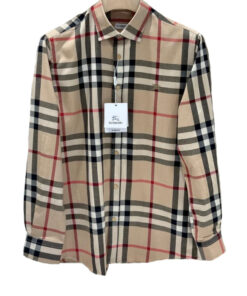 Burberry 40083851 Camicia Uomo Button Down in Twill di Cotone Con Motivo Check Special Price