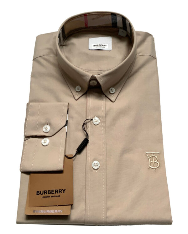 Burberry London Camicia Uomo Cotone Oxford Logo TB Button Down Regular Fit Prezzo Affare