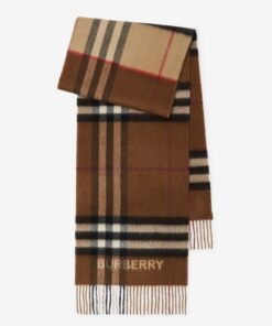Burberry 80453291 Sciarpa in Cashmere Bicolore Con Frange Unisex 170×35 Special Price